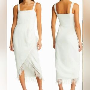Wedding White Faux Wrap Sheath Dress
